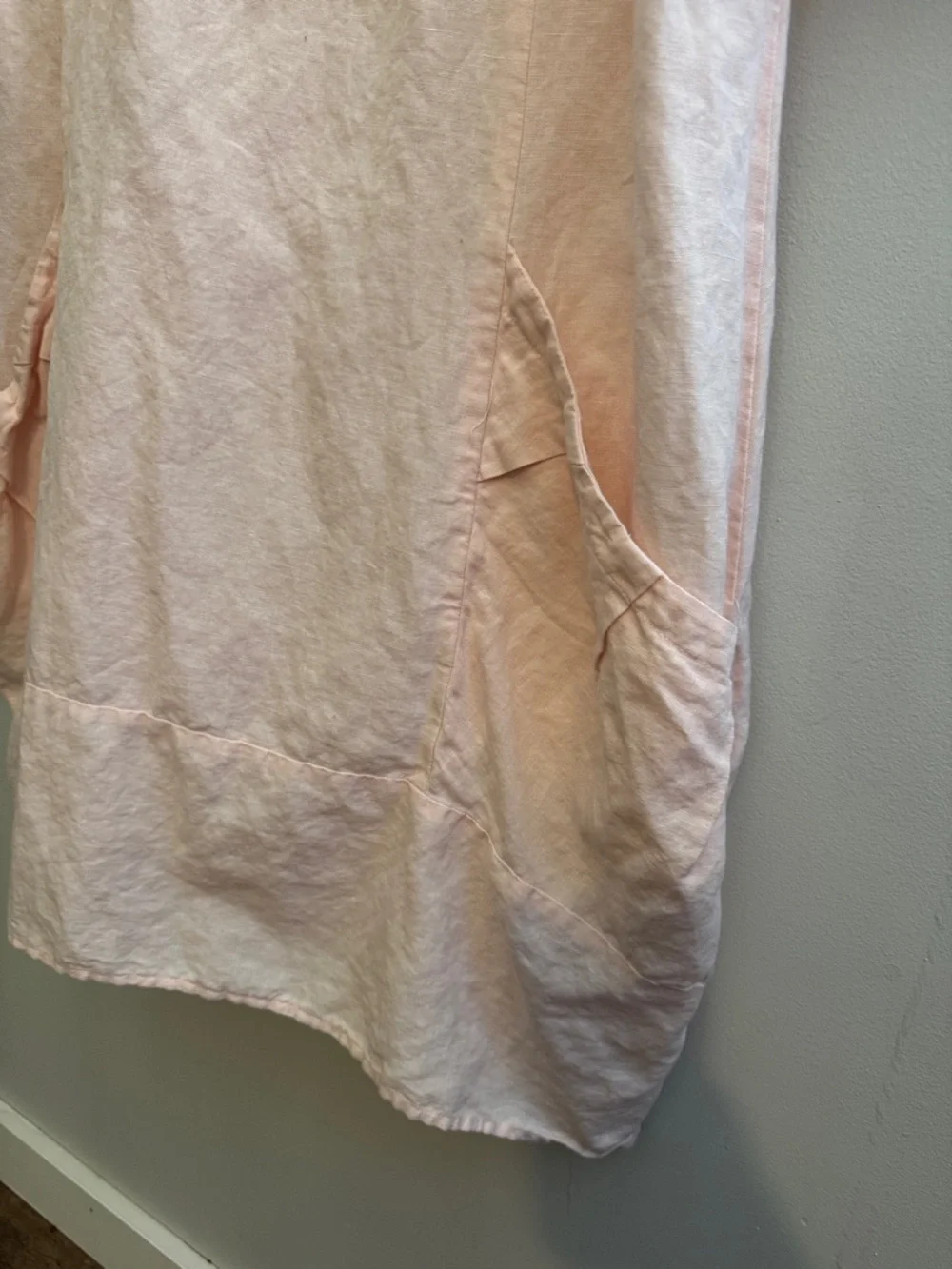 Pale Pink Linen Pocket Tunic S cotton linen - Picture 8 of 10